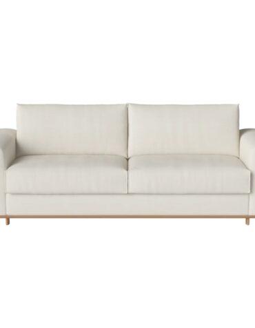 weisses Schlafsofa mit Holzbeinen