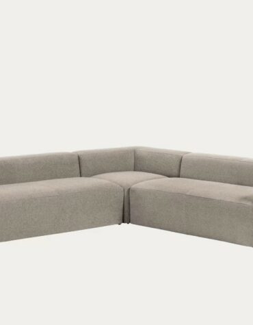 Ecksofa beige, 6 Sitze