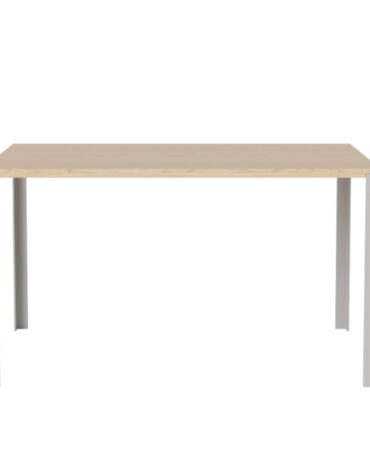 Link Tisch 130 x 80 cm hell, weisse Beine