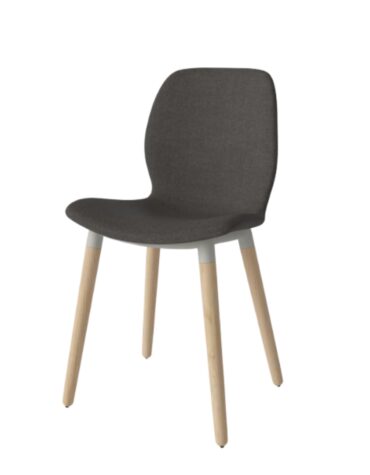 Seed Stuhl gepolstert braun, helle Beine