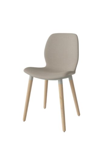 Seed Stuhl gepolstert beige, helle Beine