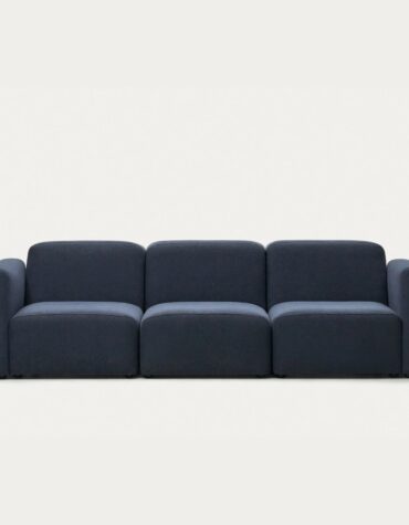 blaues Polster Sofa mit 3 Sitzen