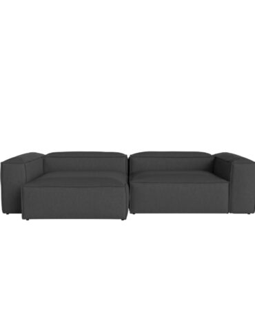 schwarzes L-Form Sofa, links