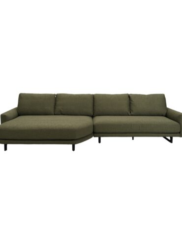 grünes Polstersofa mit Kissen