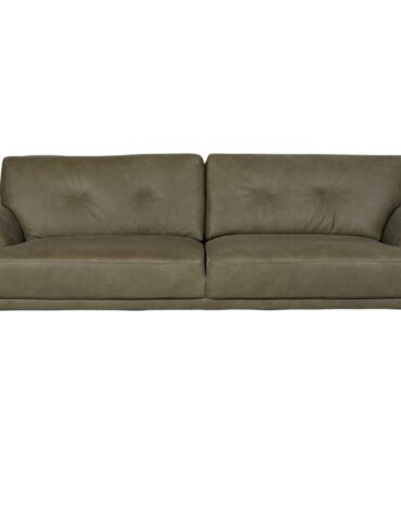 Ledersofa mit schwarzen Beinen
