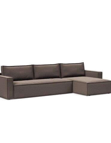 braunes Polster Sofa L-Form rechts