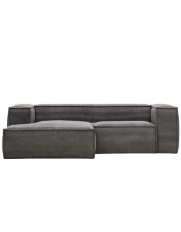 schwarzes L-Form Sofa