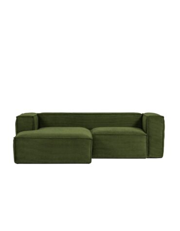 grünes L-Form Sofa