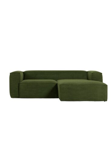 Grünes L-Form Sofa