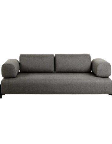 schwarzes Polster Sofa mit Armlehnen