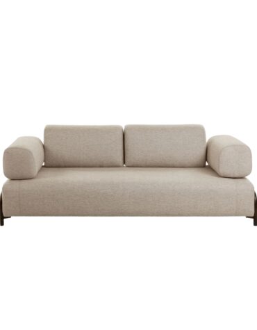 beiges Polster Sofa mit Armlehnen