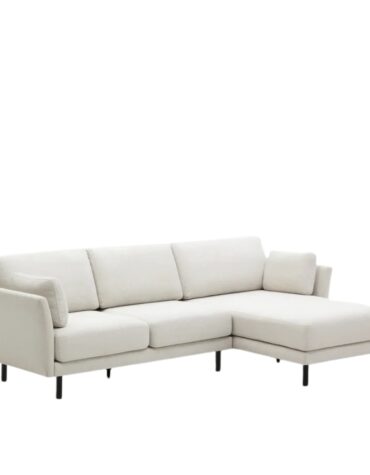 weisses L-Form Polster Sofa