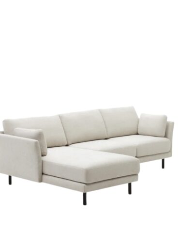 weisses L-Form Polster Sofa
