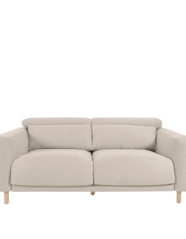 beiges Polster Sofa mit Holzbeinen
