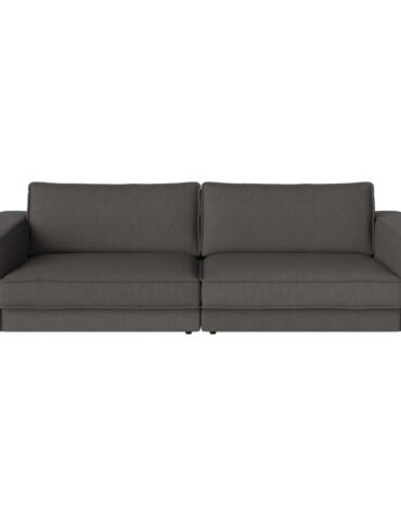 braunes Polstersofa mit Kissen