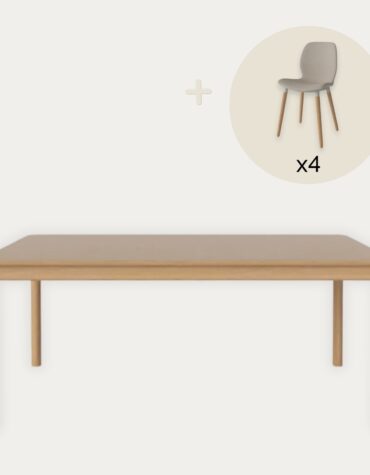 Set: Ronya Esstisch + 4 Stühle