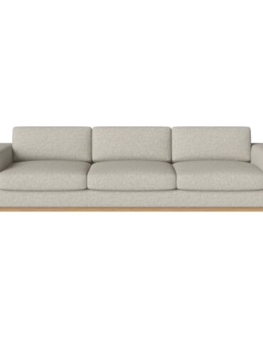 beiges Polster Sofa mit Holzfundament