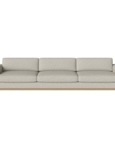 beiges Polster Sofa mit Holzfundament
