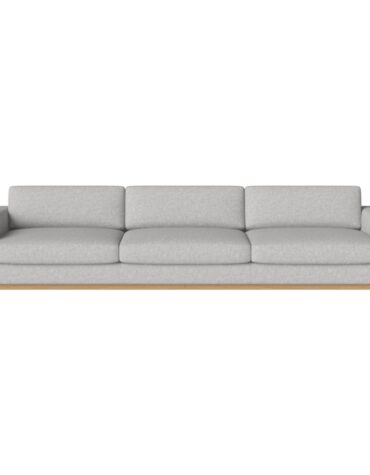 graues Polster Sofa mit Holzfundament