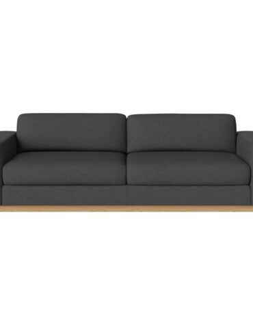 Schwarzes Polster Sofa mit Holzfundament