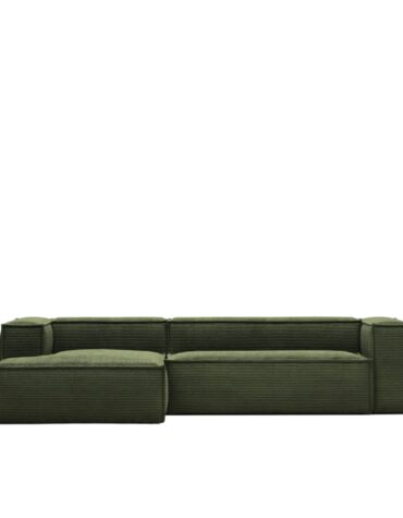 Blok 3-Sitzer-Sofa L-Form links grün