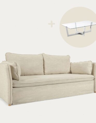 Set: Tanit Schlafsofa + Plam Couchtisch