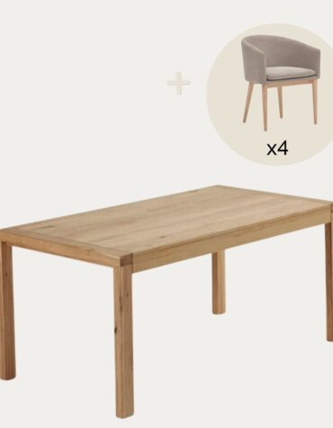 Set: Briva Ausziehtisch + 4 Stühle